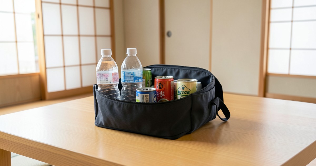 整理整頓された防災備蓄の様子。